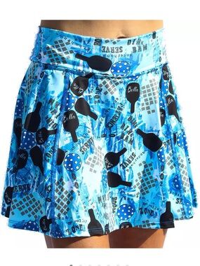 Abella Blue Printed A-Line Skirt